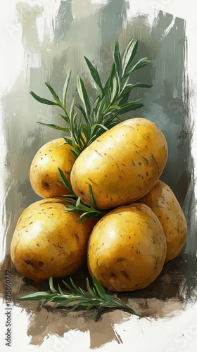 Make a illustration potatoes