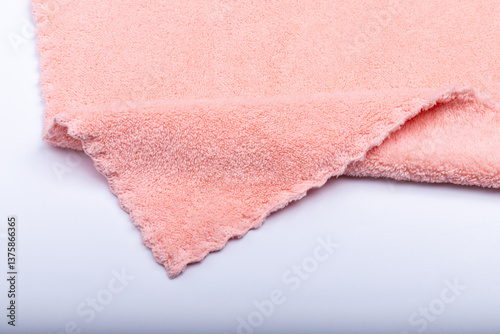 The corner of the plush towel