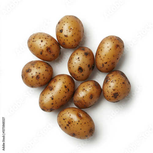 potatoes, on a white background, used in a magazine