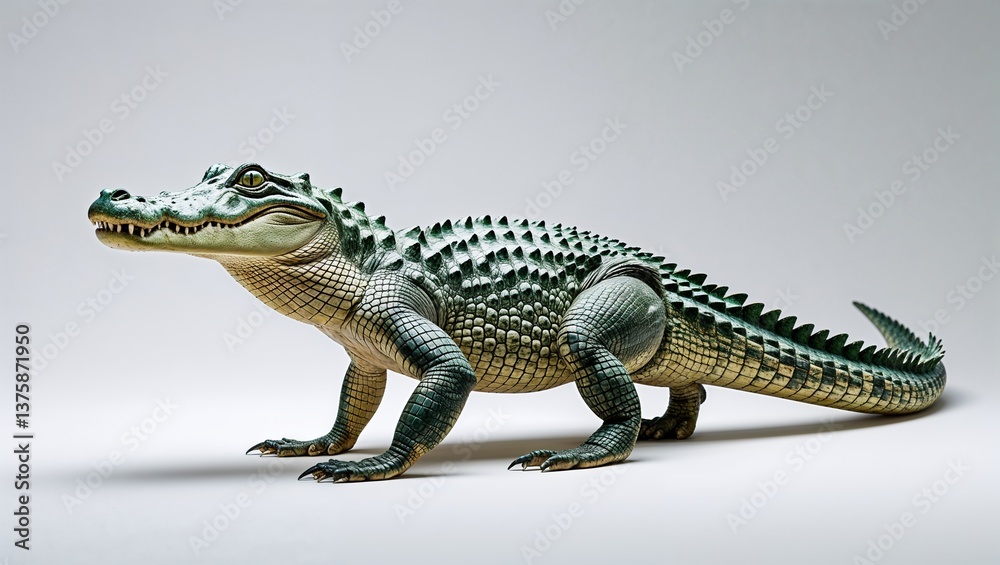 Close-up of Toy Alligator on White Background Close-up of Toy Alligator on White Background