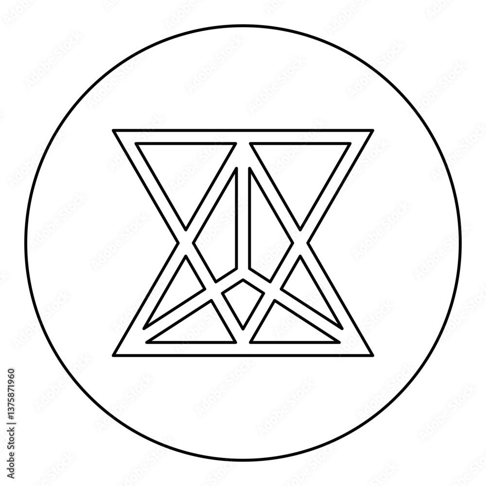 Star tetrahedron Sacred geometry icon in circle round black color vector illustration image outline contour line thin style Star tetrahedron Sacred geometry icon in circle round black color vector illustration image outline contour line thin style