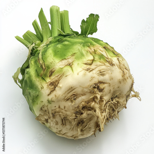 celeriac on white backrgound