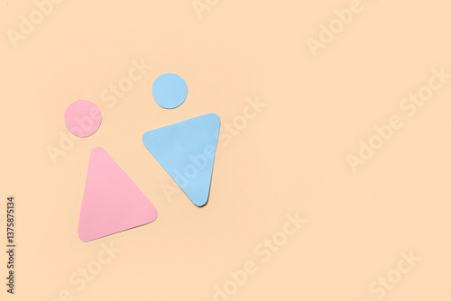 Male and female paper figur...