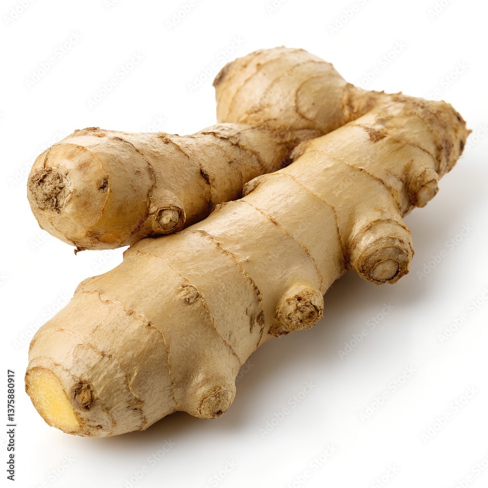 Fresh Whole Ginger Roots – Ultra HD Studio Macro (8K) Fresh Whole Ginger Roots – Ultra HD Studio Macro (8K)