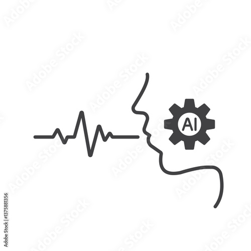 AI-generated voices icon. AI voice recognition symbol. Artificial intelligence sign. Icons for app user interface and web elements. Vector illustration.