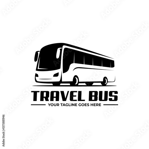 vector travel bus logo abstract illustration