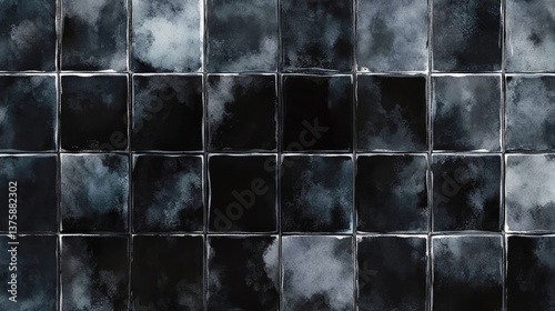 Black Square Ceramic Tile Background