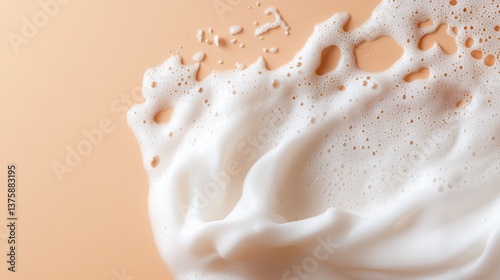 Foamy Delight: Capturing a moment of clean, the image showcases frothy, sudsy texture in a dynamic splash, conveying a sense of freshness and cleanliness.