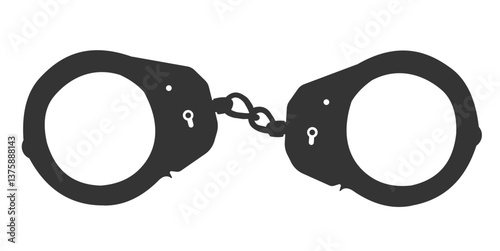 Handcuff silhouette - vector illustration