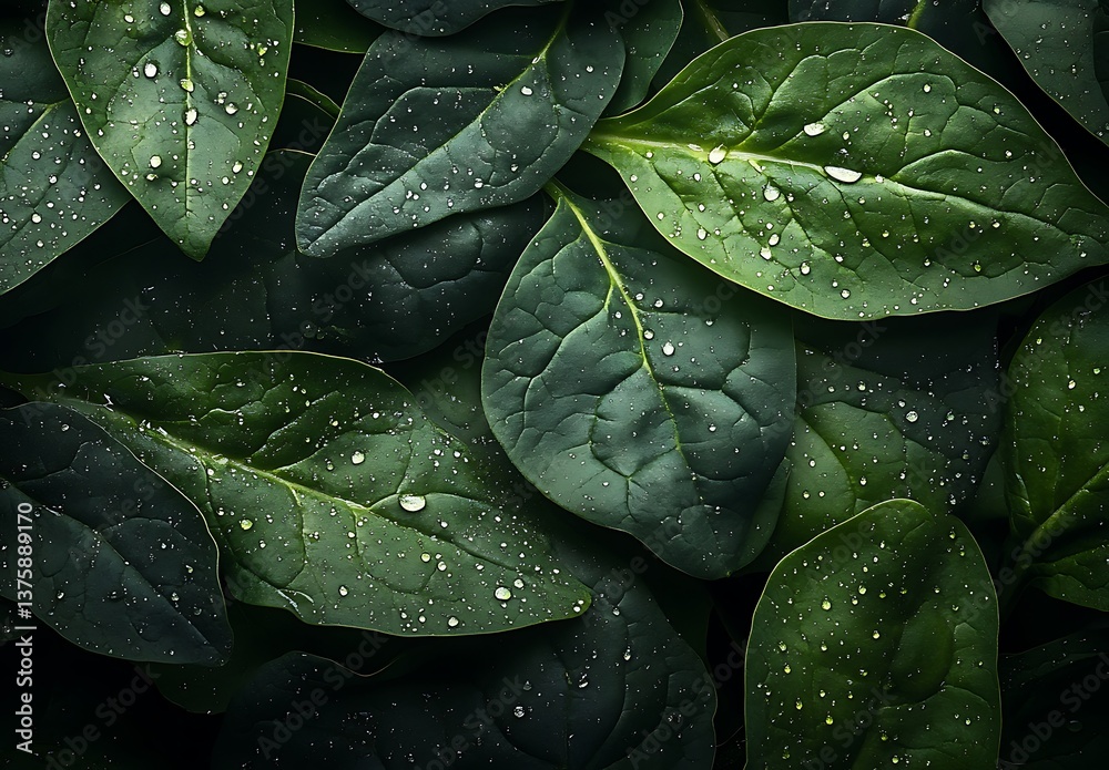 Fototapeta premium A close-up shot of fresh spinach leaves