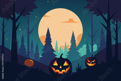 halloween background with pumpkin