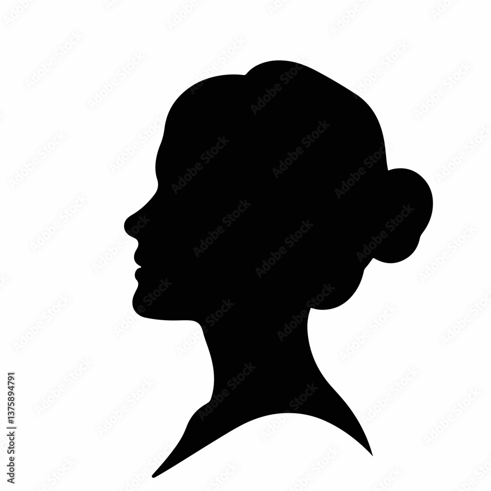 Silhouette of a woman in profile showcasing artificial intelligence concept - Silhouette of a woman in profile showcasing artificial intelligence concept -