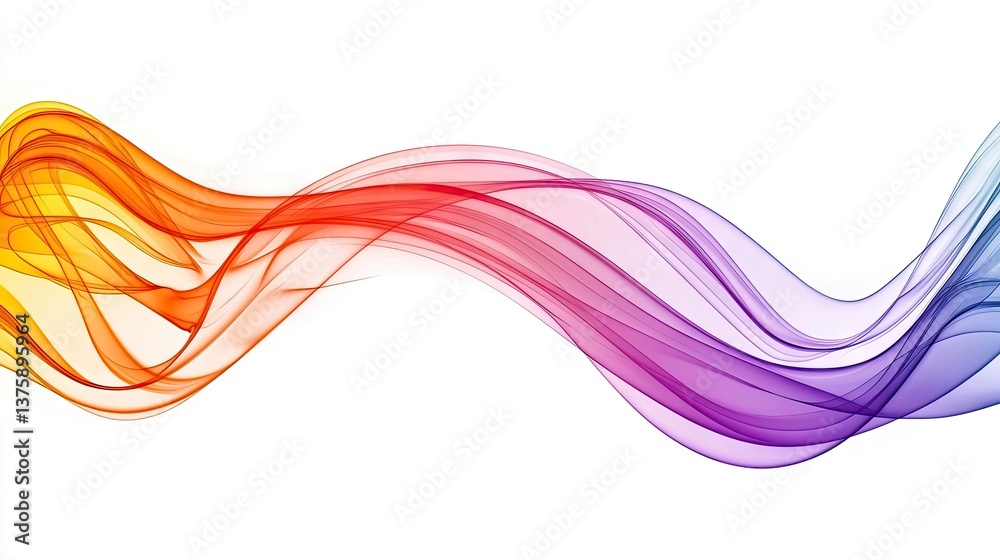 Colorful abstract wave design; flowing vibrant lines on white; website banner Colorful abstract wave design; flowing vibrant lines on white; website banner