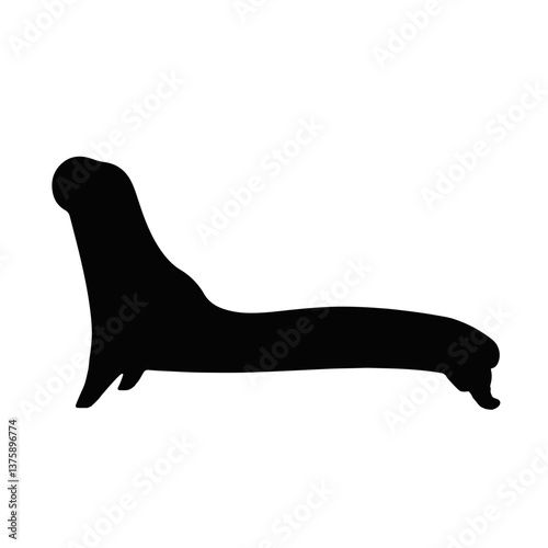 Silhouette of stylish chaise lounge on white background, modern decor