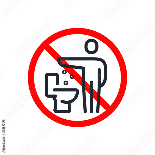 Do not throw in the toilet editable stroke outline icon isolated on transparent background flat vector illustration. Pixel perfect.