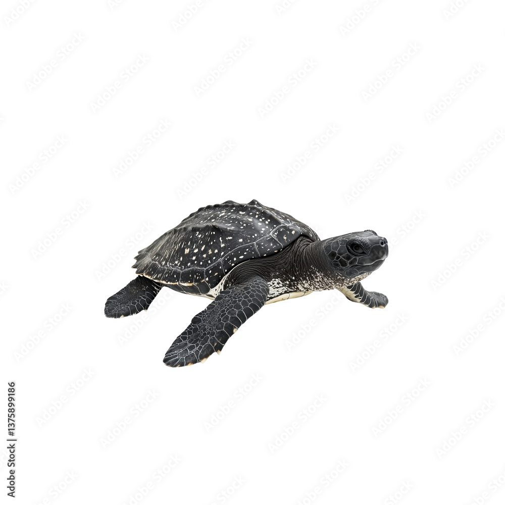 Fototapeta premium Captivating Sea Turtle Swimming Gracefully Underwater in Ocean