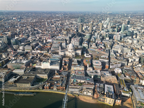 Photography Aerial over St Paul's Churchyard London UK