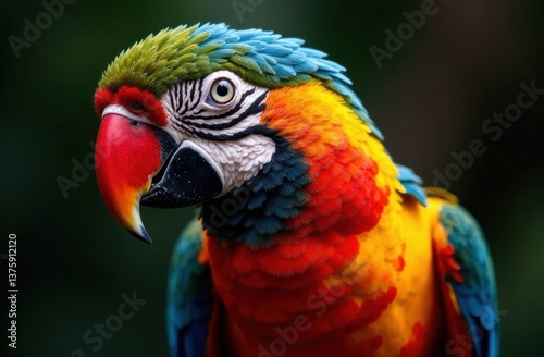 Colorful parrot displaying vibrant feathers against a natural backdrop  