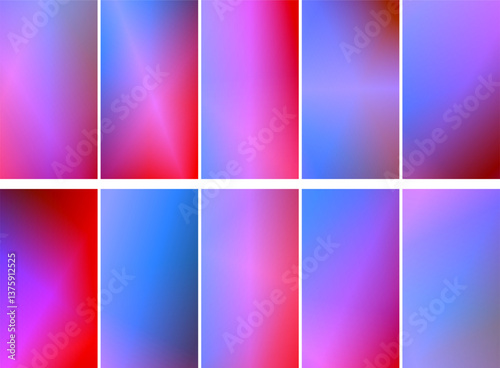 Collection. Abstract background. Blurred colors. Gradient mesh. Modern design template for posters, ad banners, brochures, flyers, covers, websites. EPS vector image