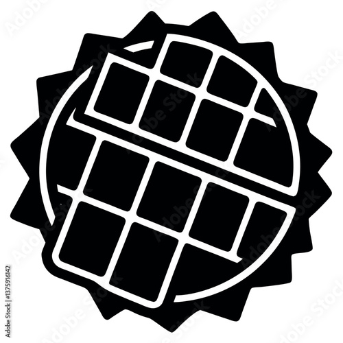 Waffles silhouette illustration on white background.