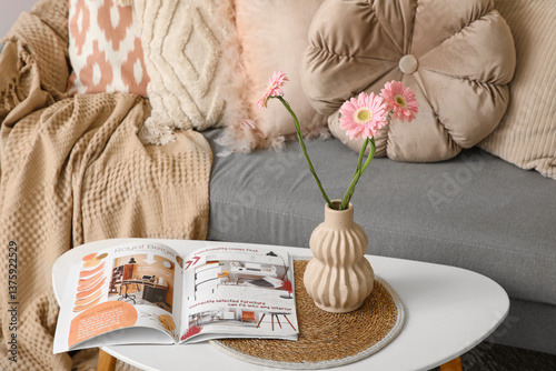 Cozy living room interior w...
