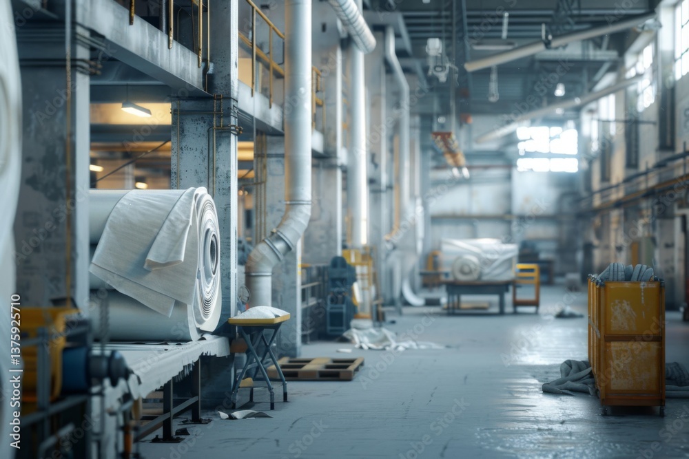 Naklejka premium Interior of a textile factory