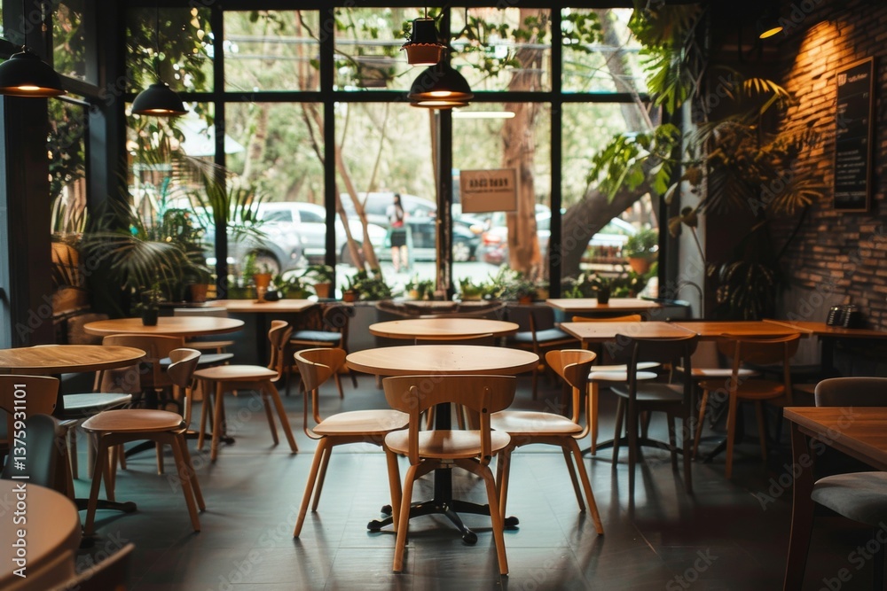 Fototapeta premium Interior of a empty modern cafe