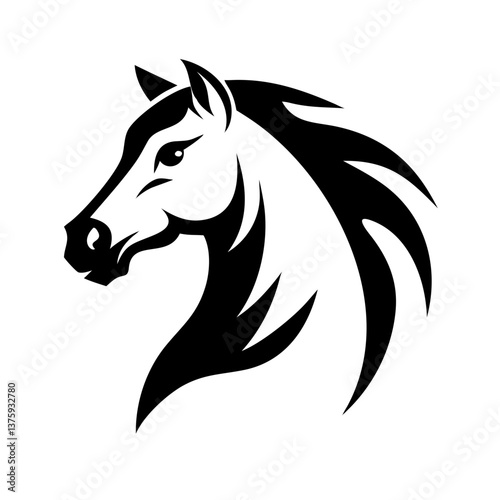  A powerful horse head icon tailored for gaming and streaming logos.