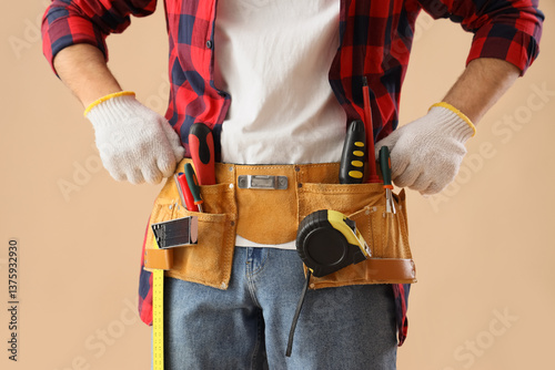 Male construction worker in...