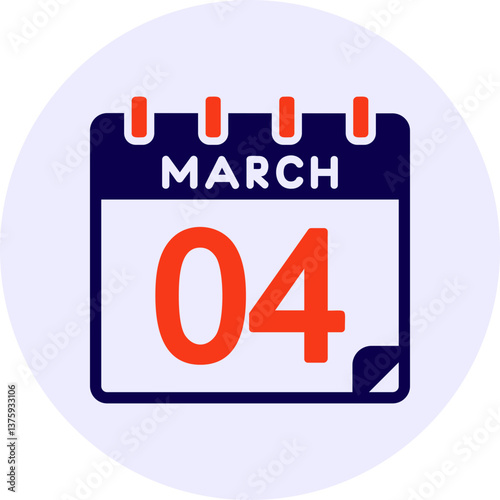 4 March Vector Icon Design