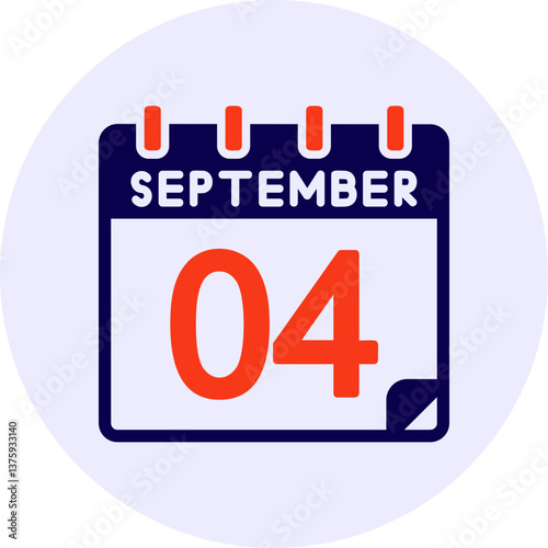 4 September Vector Icon Design
