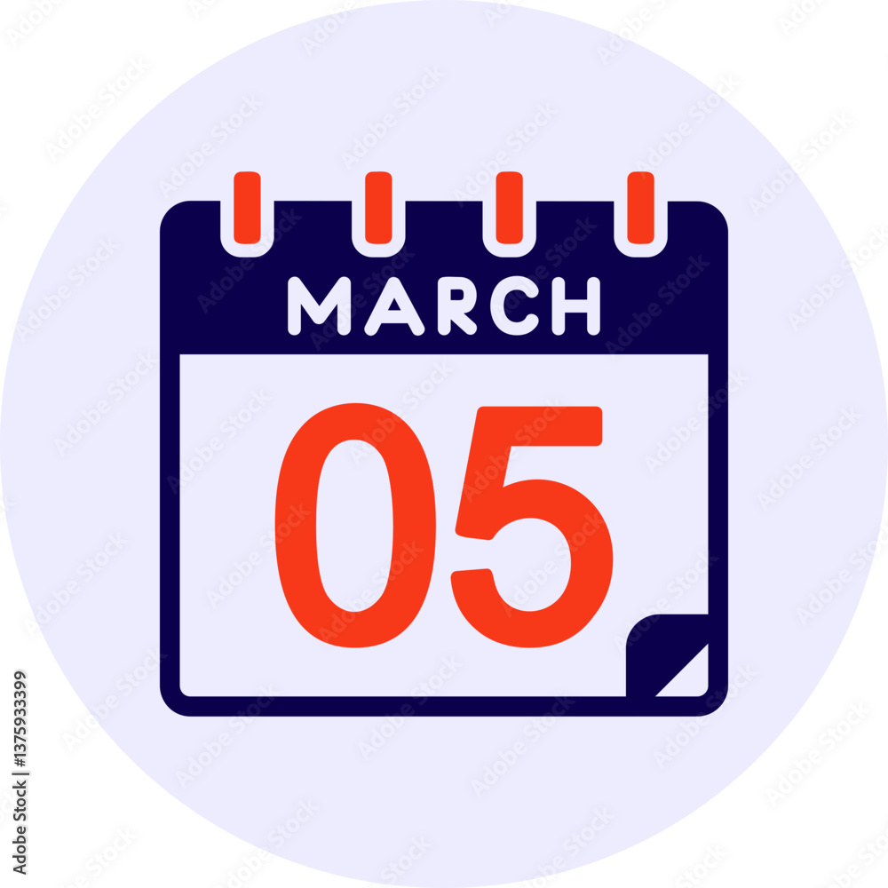 5 March Vector Icon Design 5 March Vector Icon Design