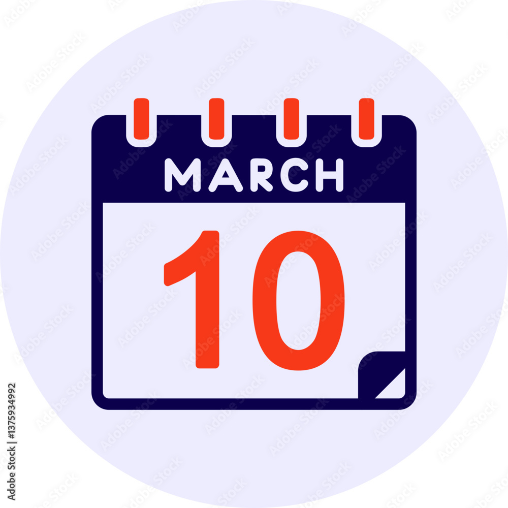 10 March Vector Icon Design 10 March Vector Icon Design