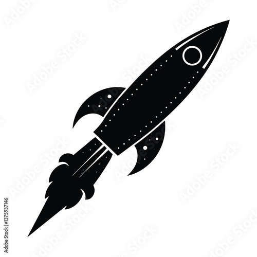 black rocket isolated on white