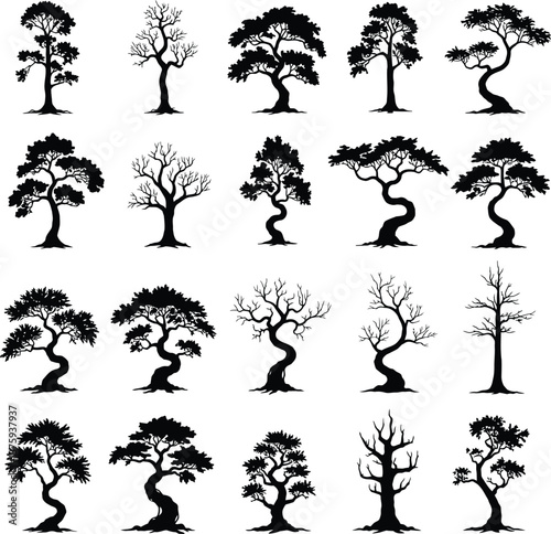 Beautiful Collection of   different look Tree Silhouettes.