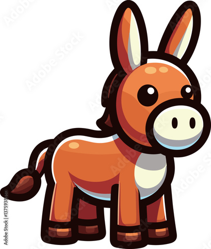かわいいロバのイラスト