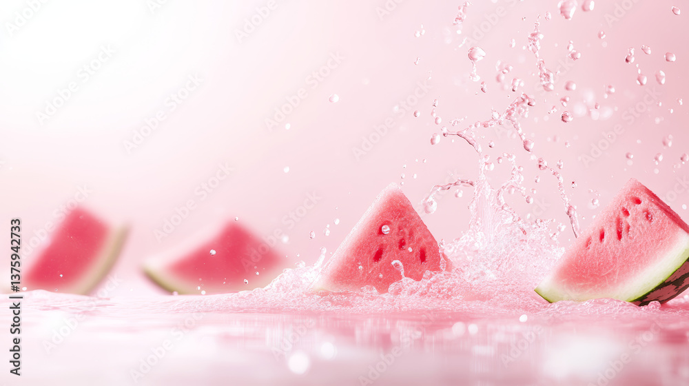 Fototapeta premium watermelon slice on white background