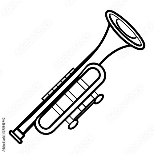 Trumpet Line Art Vector Illustration
