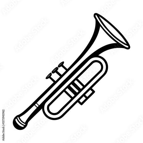 Trumpet Line Art Vector Illustration
