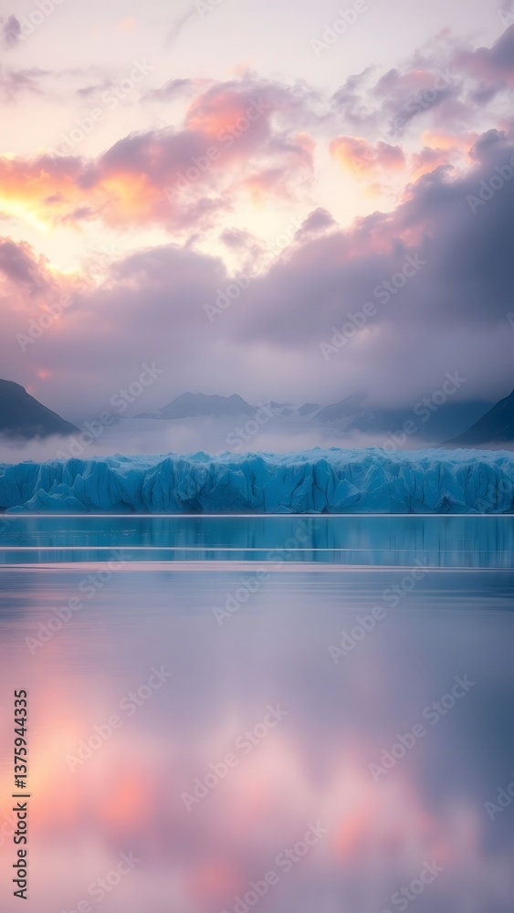 Obraz premium Tranquil Dawn Over the Glacier