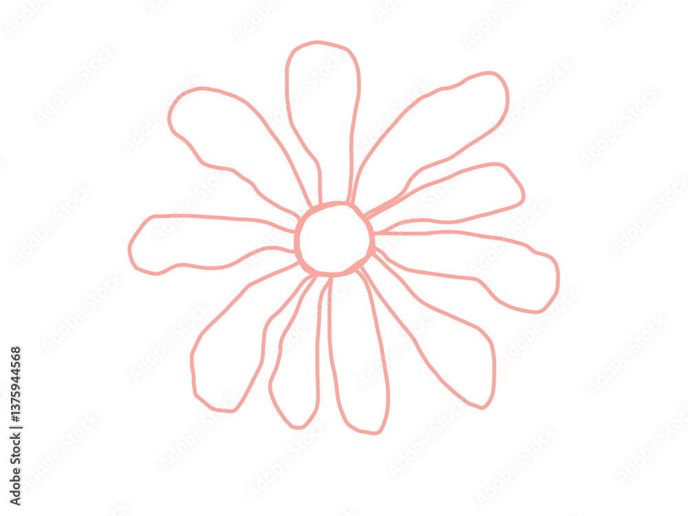 hand drawn illustration of flower pink hand drawn illustration of flower pink