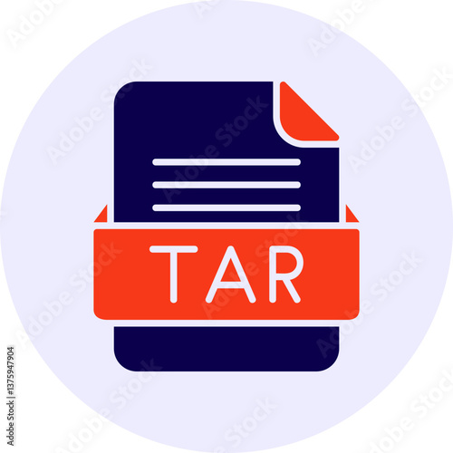 TAR File Format Vector Icon Design