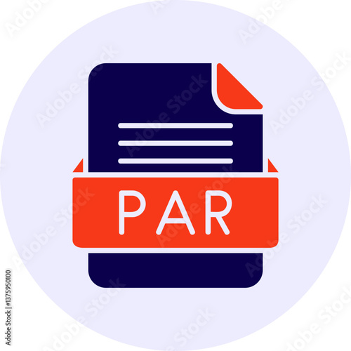 PAR File Format Vector Icon Design
