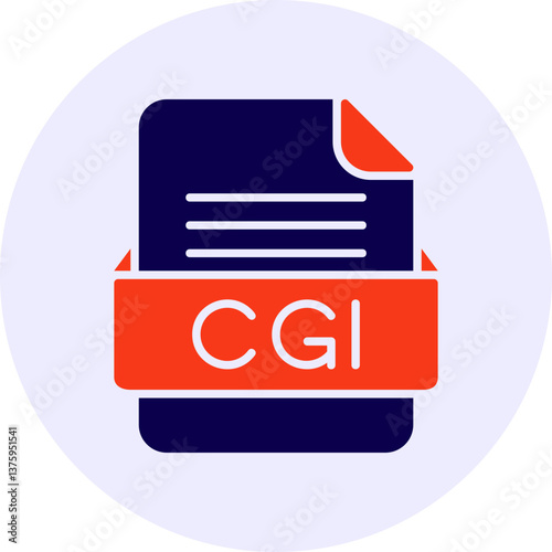 CGI File Format Vector Icon Design