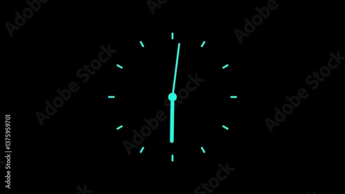 Clock icon with moving arrows and seamless 24 hours loop spinning clock animation day fast speed.