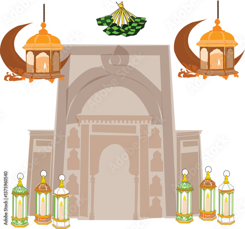 taj mahal vector illustration