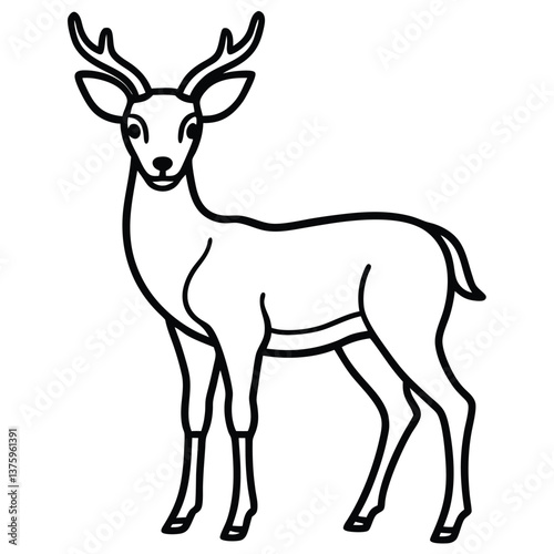 Wallpaper Mural Deer silhouette vector illustration with antlers in a wild and natural setting Torontodigital.ca