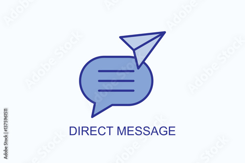 Direct Message Icon Or Logo Isolated Illustration