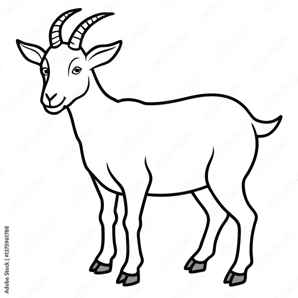 Fototapeta premium goat silhouette isolated on white