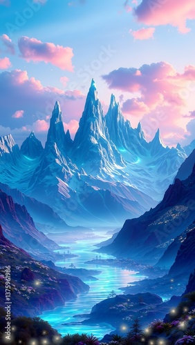 Surreal Serenity: Ethereal Landscape at Dusk